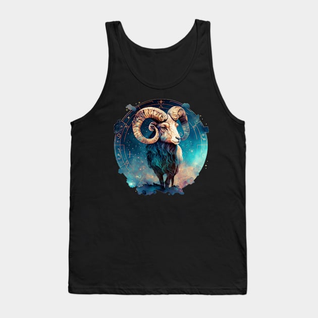 The Fiery Ram, Aries Zodiac Sign Tank Top by Petko121212